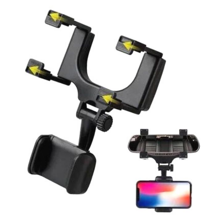 Suporte Veicular Retrovisor De Carro Celular Smartphone Gps - Imagem 2