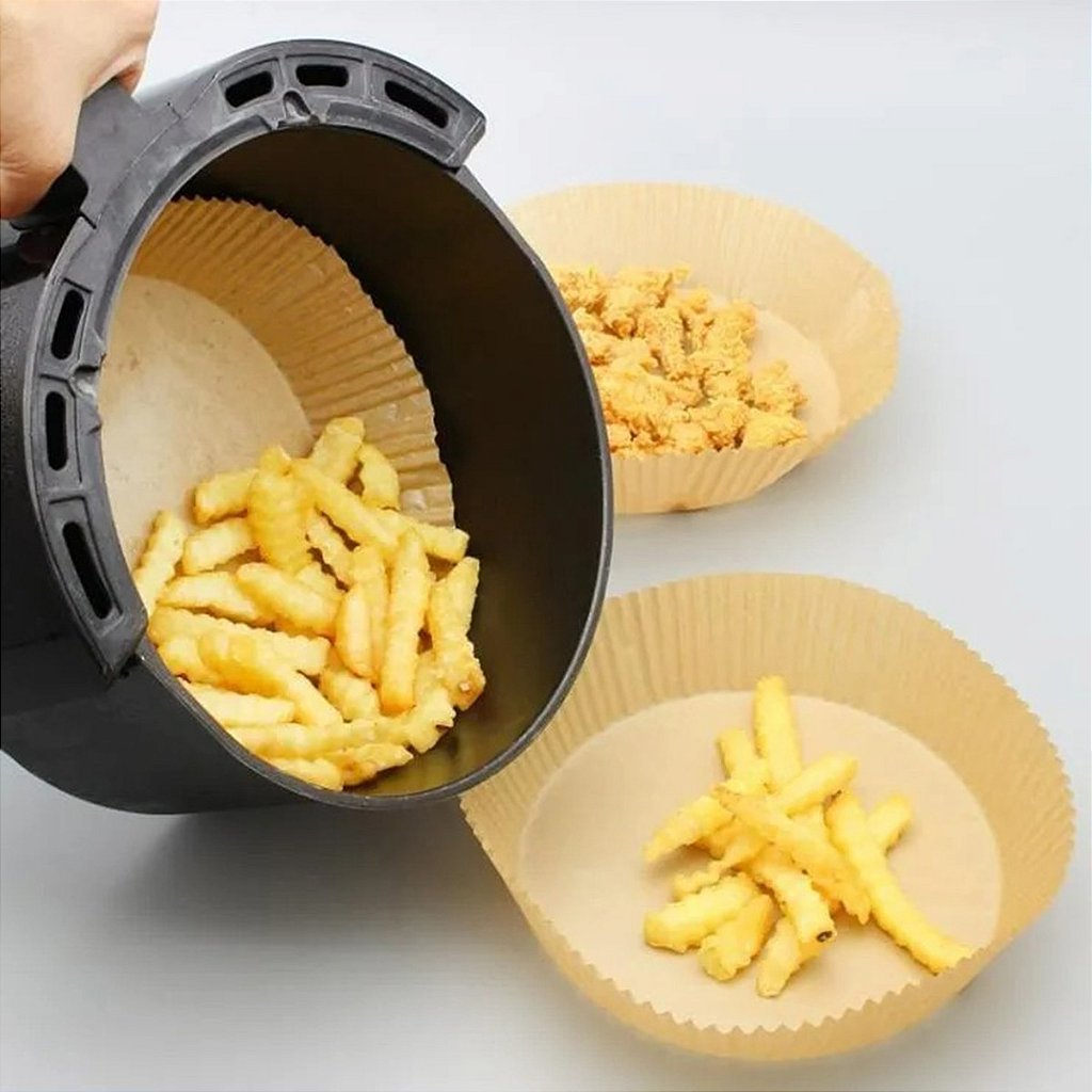 Forro De Papel Airfryer Tapete Forma Antiaderente 50 Unidades Descartáveis - Imagem 3