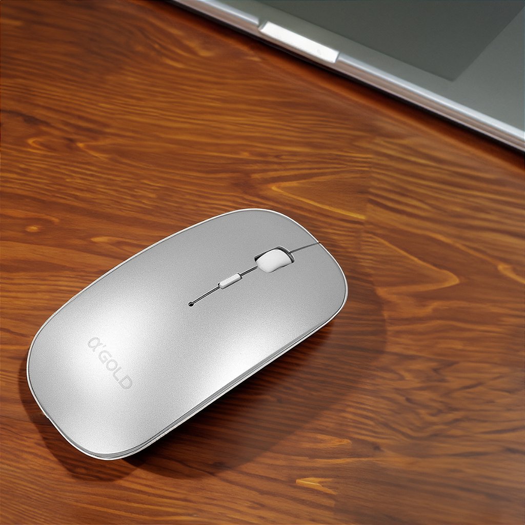 Mouse Sem Fio 2.4GHZ Recarregável USB Ergonômico Wireless AGold - Imagem 5