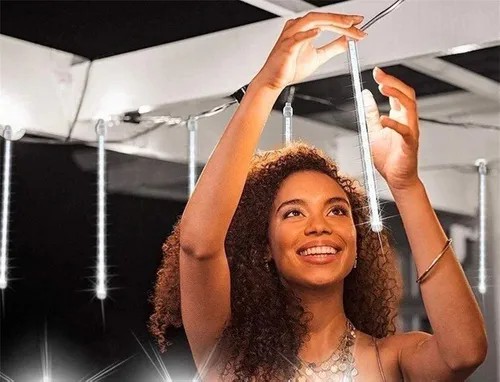 8 Tubos De Luz LED De 50cm Em Cascata De Iluminação Efeito Gelo Chuva Natal - Imagem 5